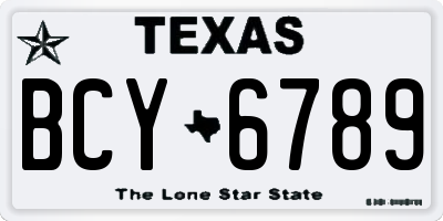 TX license plate BCY6789
