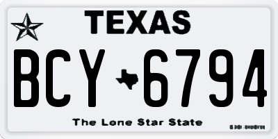 TX license plate BCY6794