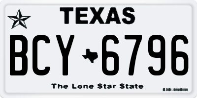 TX license plate BCY6796