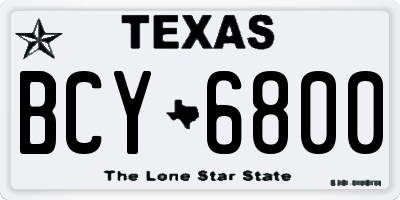 TX license plate BCY6800