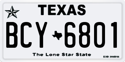TX license plate BCY6801