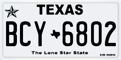 TX license plate BCY6802