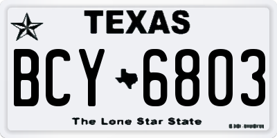 TX license plate BCY6803