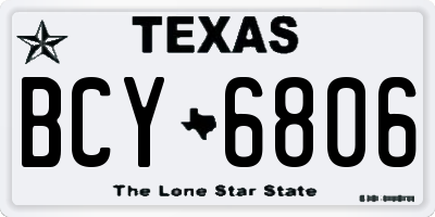TX license plate BCY6806