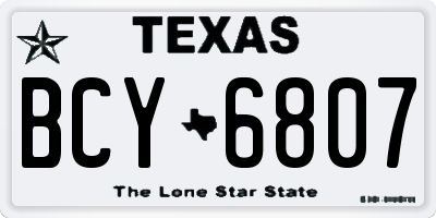 TX license plate BCY6807