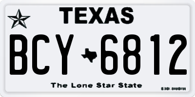 TX license plate BCY6812