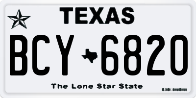 TX license plate BCY6820