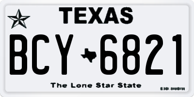 TX license plate BCY6821