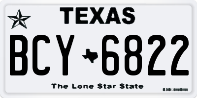 TX license plate BCY6822