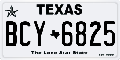 TX license plate BCY6825