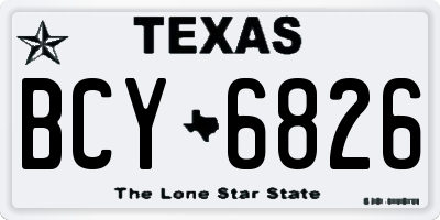 TX license plate BCY6826