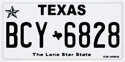 TX license plate BCY6828