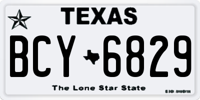 TX license plate BCY6829