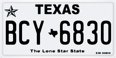 TX license plate BCY6830