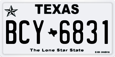 TX license plate BCY6831