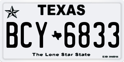 TX license plate BCY6833