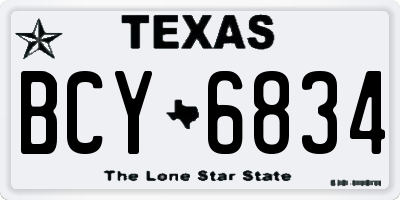 TX license plate BCY6834