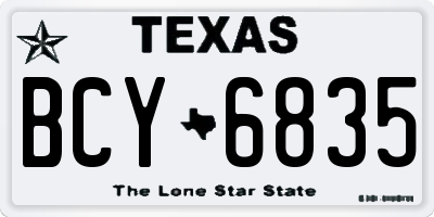 TX license plate BCY6835