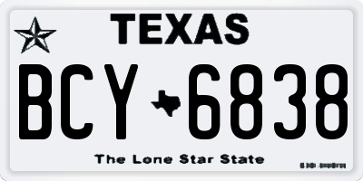 TX license plate BCY6838