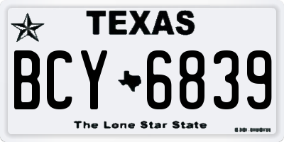TX license plate BCY6839