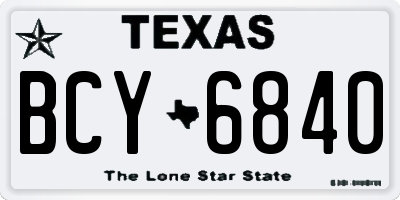 TX license plate BCY6840