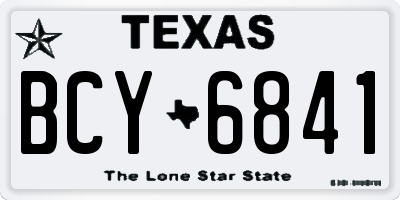TX license plate BCY6841