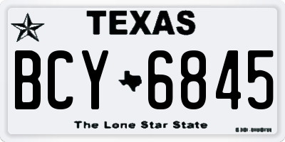 TX license plate BCY6845