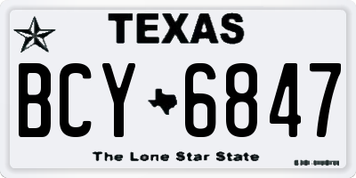 TX license plate BCY6847