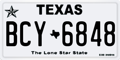 TX license plate BCY6848