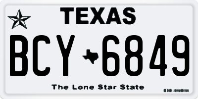 TX license plate BCY6849