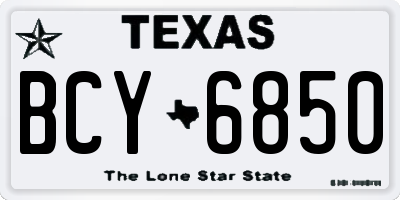 TX license plate BCY6850