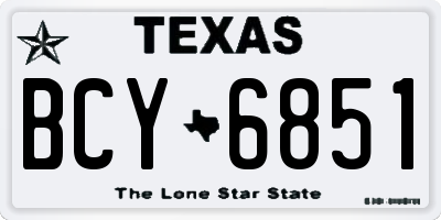 TX license plate BCY6851