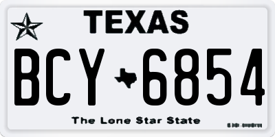 TX license plate BCY6854
