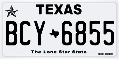 TX license plate BCY6855