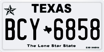 TX license plate BCY6858