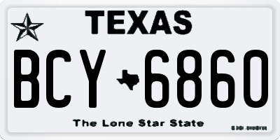 TX license plate BCY6860
