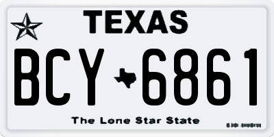 TX license plate BCY6861