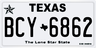 TX license plate BCY6862