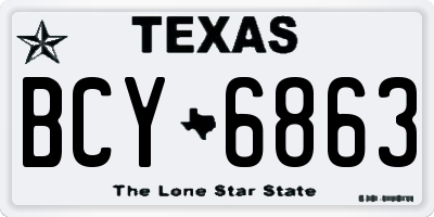 TX license plate BCY6863