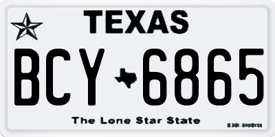 TX license plate BCY6865
