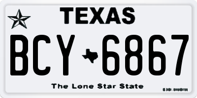 TX license plate BCY6867