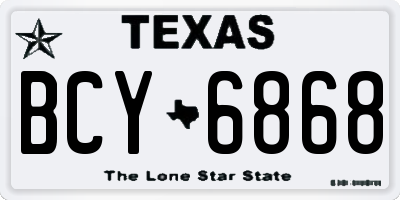 TX license plate BCY6868