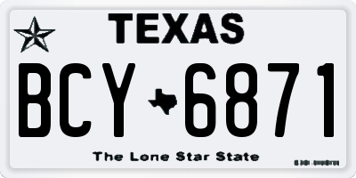 TX license plate BCY6871