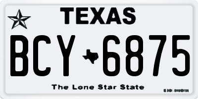 TX license plate BCY6875