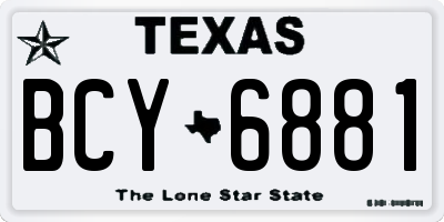TX license plate BCY6881
