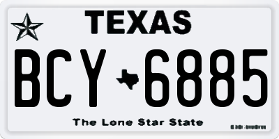 TX license plate BCY6885