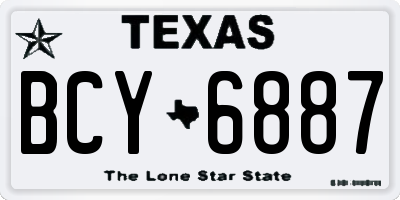 TX license plate BCY6887