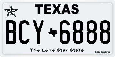 TX license plate BCY6888