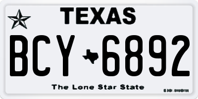 TX license plate BCY6892
