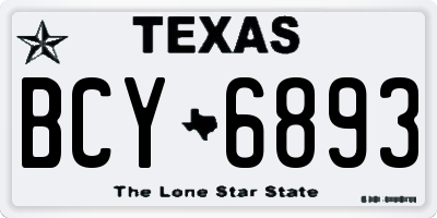 TX license plate BCY6893